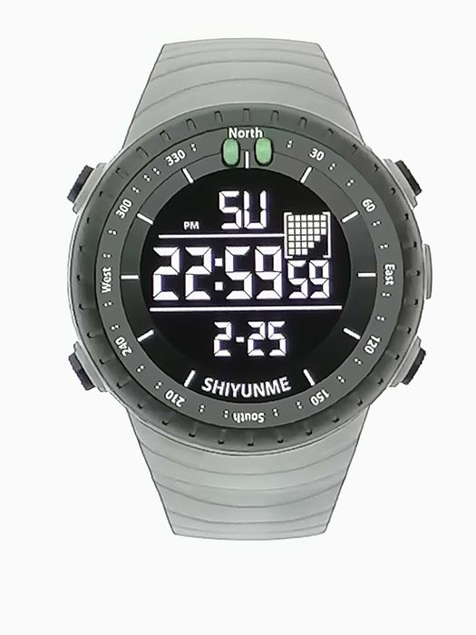 ceas militar rezistent la apa 5 Bar curea silicon gri