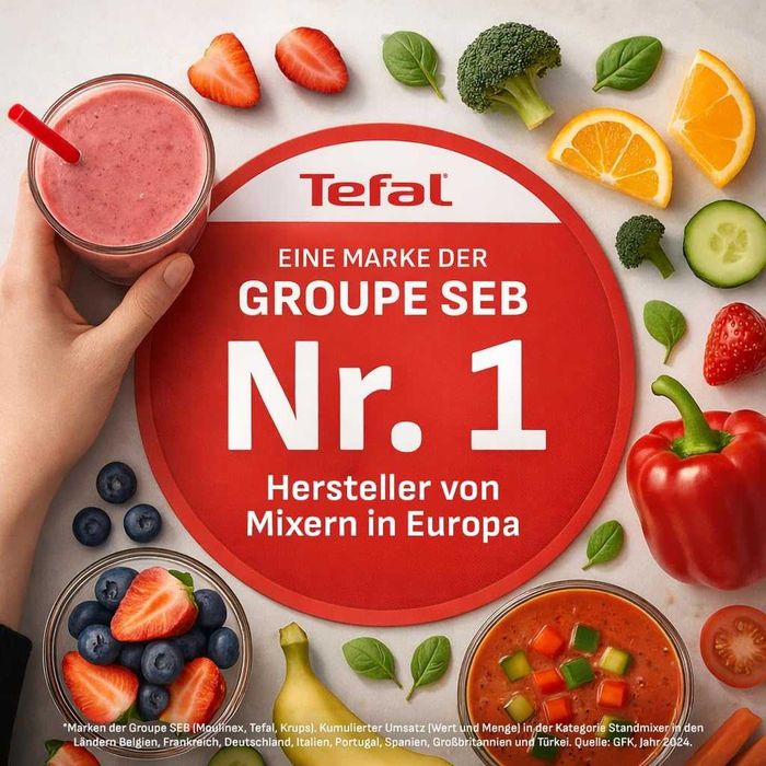 Нов 2г Гаранция Мощен Настолен Блендер Tefal PERFECTMIX+ 1200W/230V, 2 литра