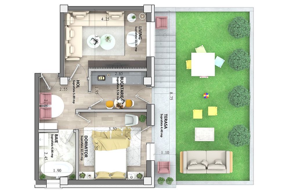 ASTORIA RESIDENCE  2 camere D 46 mp curte 41 mp Lunca Cetatuii C3 2028