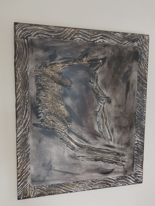 Продавам картина смесена техника "Black horse "60/50см.