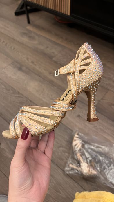 Sandale cu toc Ermes Dance Milano Champagne Pro