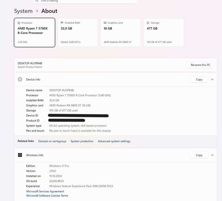 PC Gaming Ryzen 7 5700X | RX 6800XT 16GB | 32GB RAM | Liquid Freezer III | Windows 11 PRO