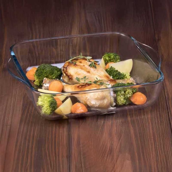 Стъклена тава Borcam Pasabahce 220×256 мм квадратна 2 л