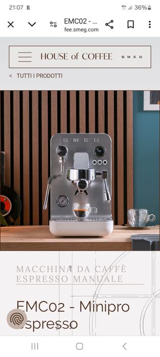 Aparat cafea / espressor Smeg EMC02 MiniPro