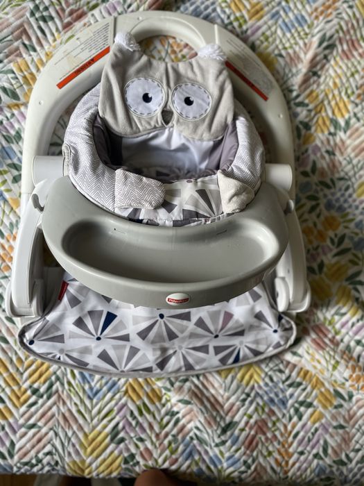 Столче за хранене Fisher Price set me up floor seat with owl