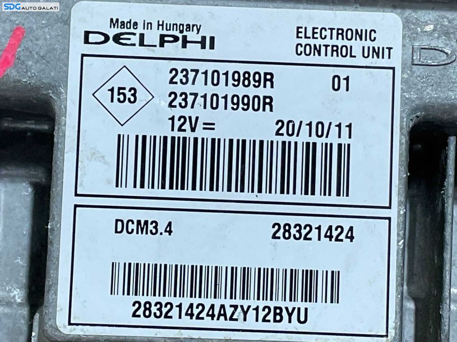 ECU Calculator Motor Delphi Renault Modus 1.5 dCi 2004 - 2012 Cod 237101989R 237101990R [LR0067] [LR0068]