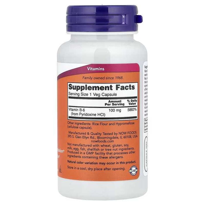 NOW Foods B-6 Vitamin B6 Витамин B6 Б