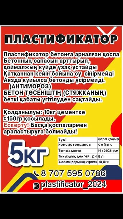 Бетонга арналган  пластификатор