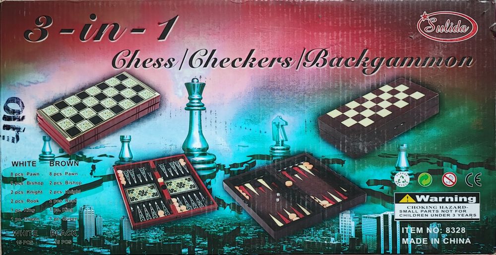 3 в 1 табла, шах и дама