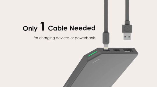Алуминиев powerbank Allocacoc, 5000 mAh