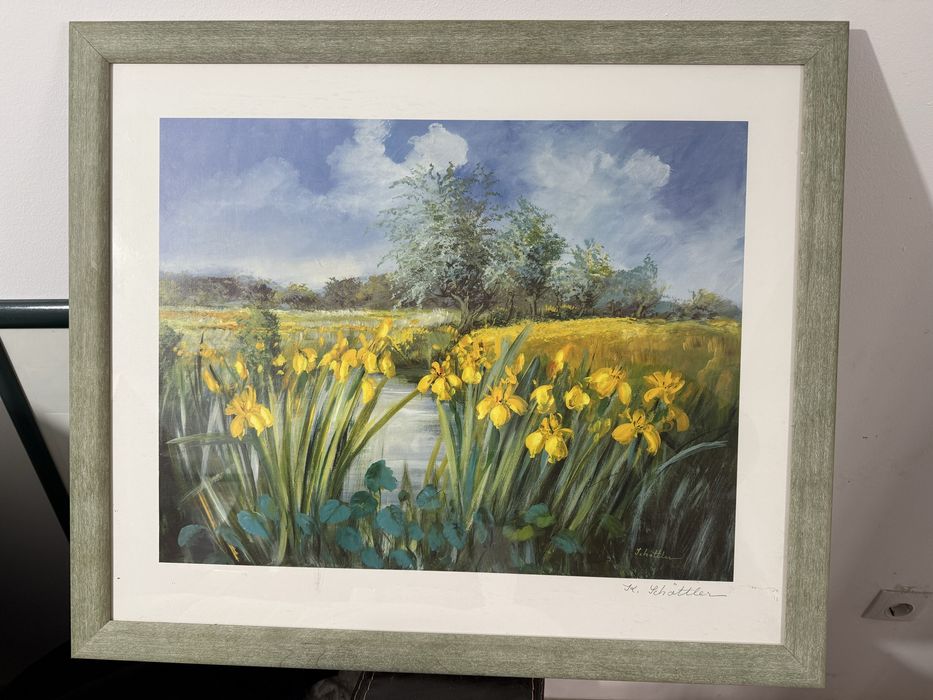 Tablou “River Landscape with Iris”