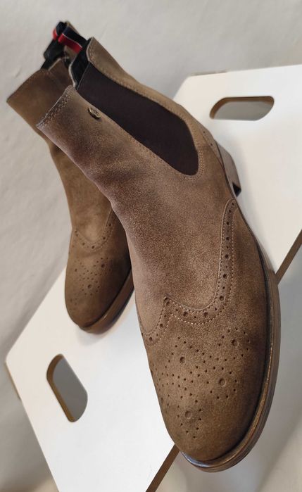 Ghete chelsea 42 42.5 brogue Tommy Hilfiger piele naturala suede moal