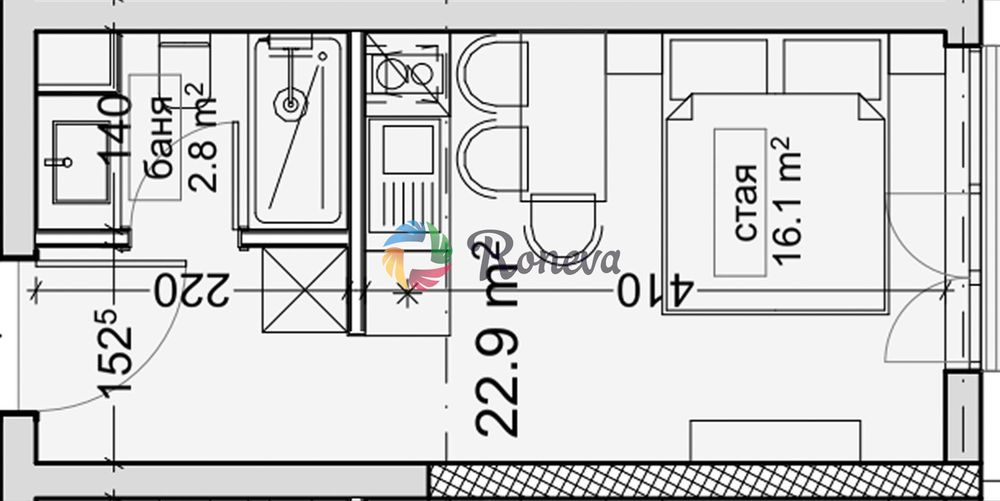 Продава се Едностаен апартамент в Варна, Владислав Варненчик - 26 кв.м за 1615 €/кв.м - Снимка #4