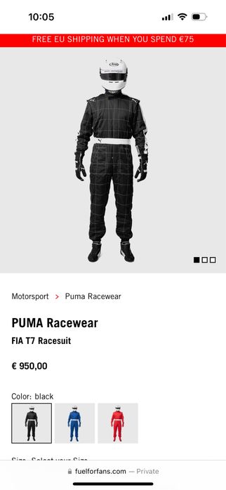 Състезателен костюм PUMA FIA T7 Racesuit