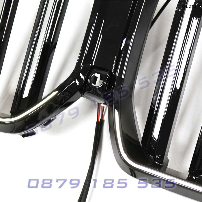 Двойни тунинг бъбреци с LED светлина BMW X6 G06 LCI 2023-2025, черен гланц – DBb212 предни решетки лед светещи бмв х6 г06