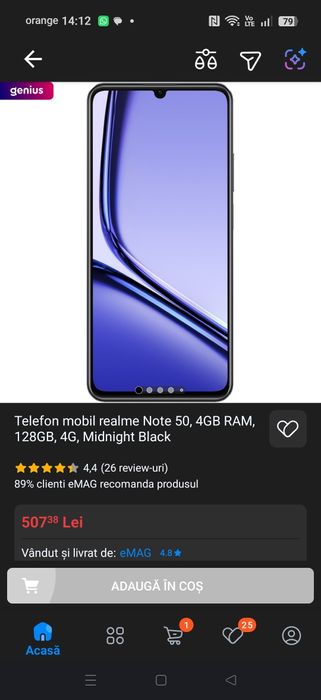 RealMe Note 50 / 4GB RAM și 128GB memorie