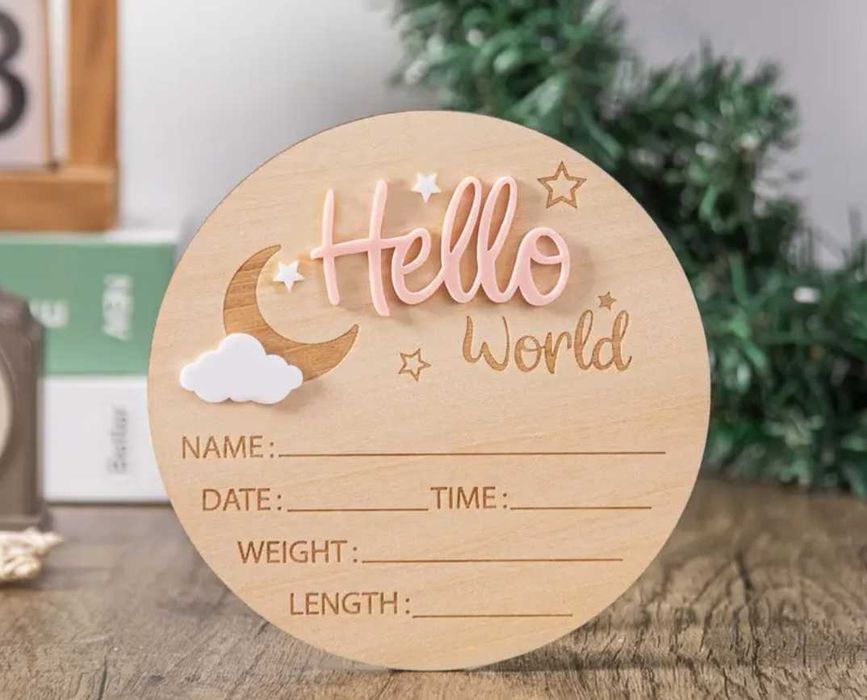 Персонализирана дървена рамка "Мама и бебе"