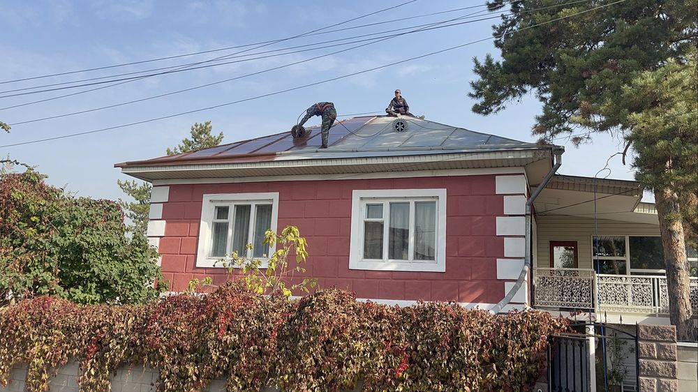 Покраска крыши забор ворот