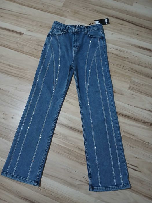 Blugi dama cu pietricele,noi,mar S,merg 36-38