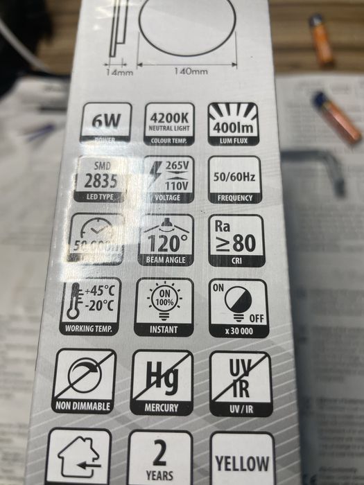 Лед плафон  ф140 10бр