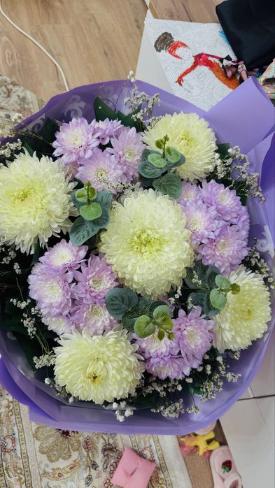 Огромный букет хризантемы