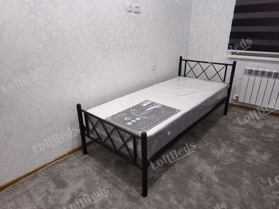 Кровать  МАРИНА, Temir Kravat, kalavat, loft, yangi sifatli matras bor
