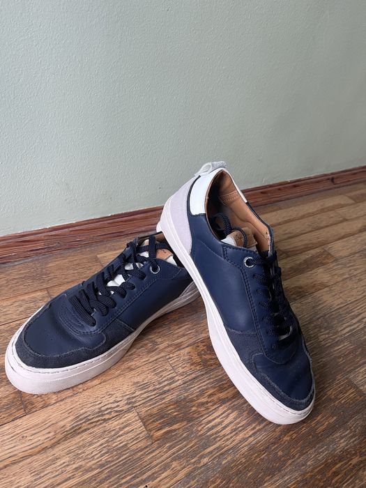 Тъмно сини мъжки кожени маратонки Pepe Jeans