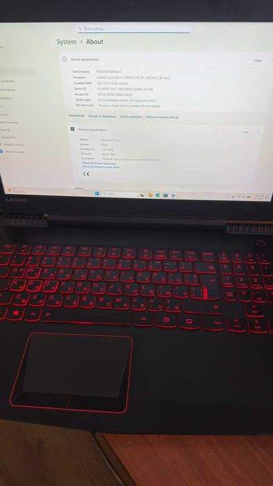 Lenovo Legion Y520 GTX 1050Ti 8GB RAM 1.25TB SSD Нова Батерия Win 11 P