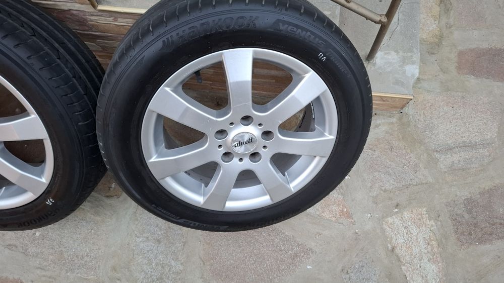 Продавам 4бр. алуминиеви джанти Ronal 16" 5x112 с гуми Hankook