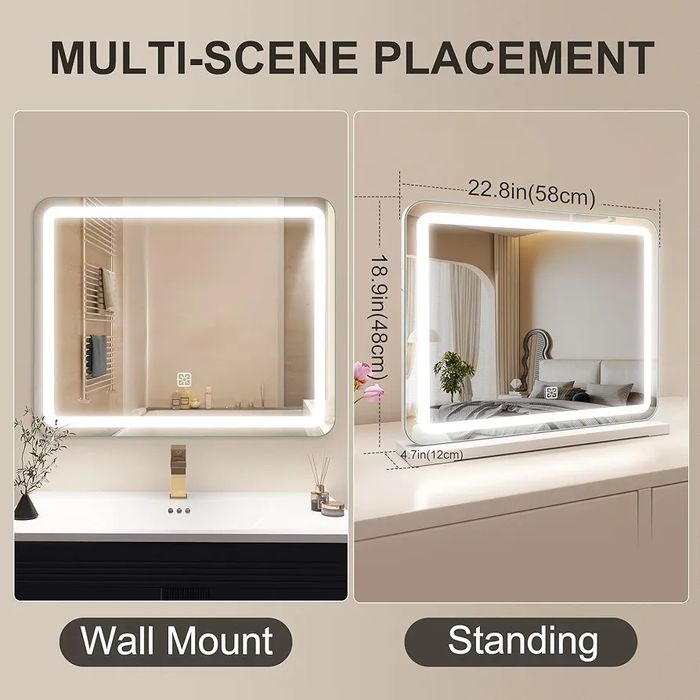 Професионално огледало за грим,с USB порт за зареждане и лупа