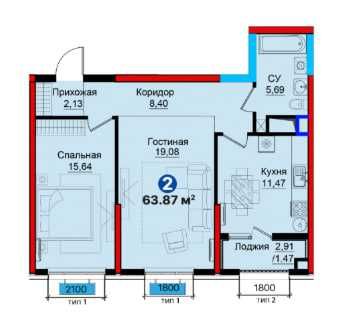 2-комнатная с КАДАСТРОМ и КЛЮЧАМИ! Заезжай сразу (S)
