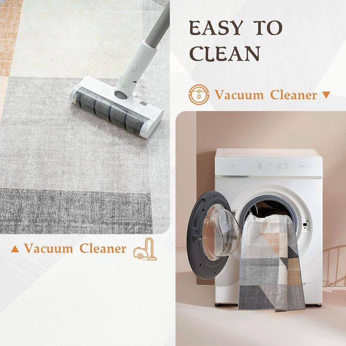 200х300 килим с къс косъм и неплъзгаща подложка. Перящ се в пералня