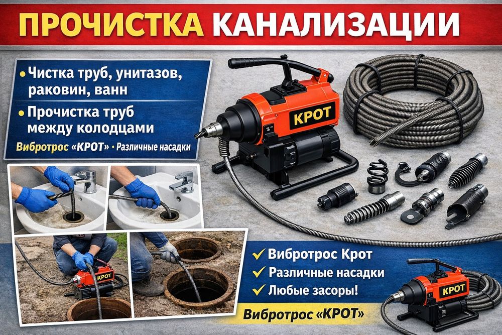 Прочистка канализации Чистка труб Сантехник
