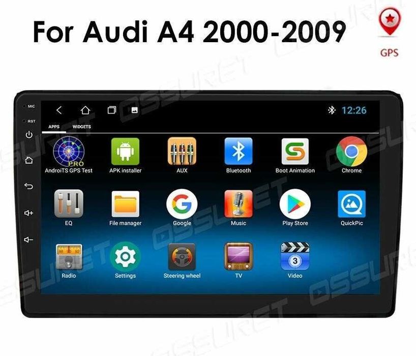 Мултимедия за Audi A4, B6, B7, Андроид, Ауди А4, навигация, WAZE, Carplay, Android Auto, A4 2DIN, 2002, 2003, 2004, 2005, 2006, 2007, 2008, година