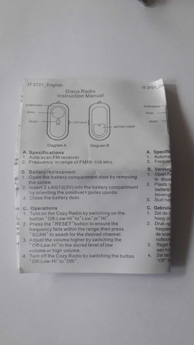 малко радио със слушалки и връзка за носене на врат внос от Дания