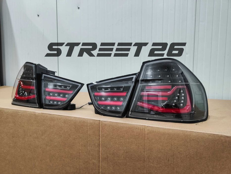 Stopuri LED BMW Seria 3 E90 LCI Sedan (2008-2011) Negru Semnal Dinamic