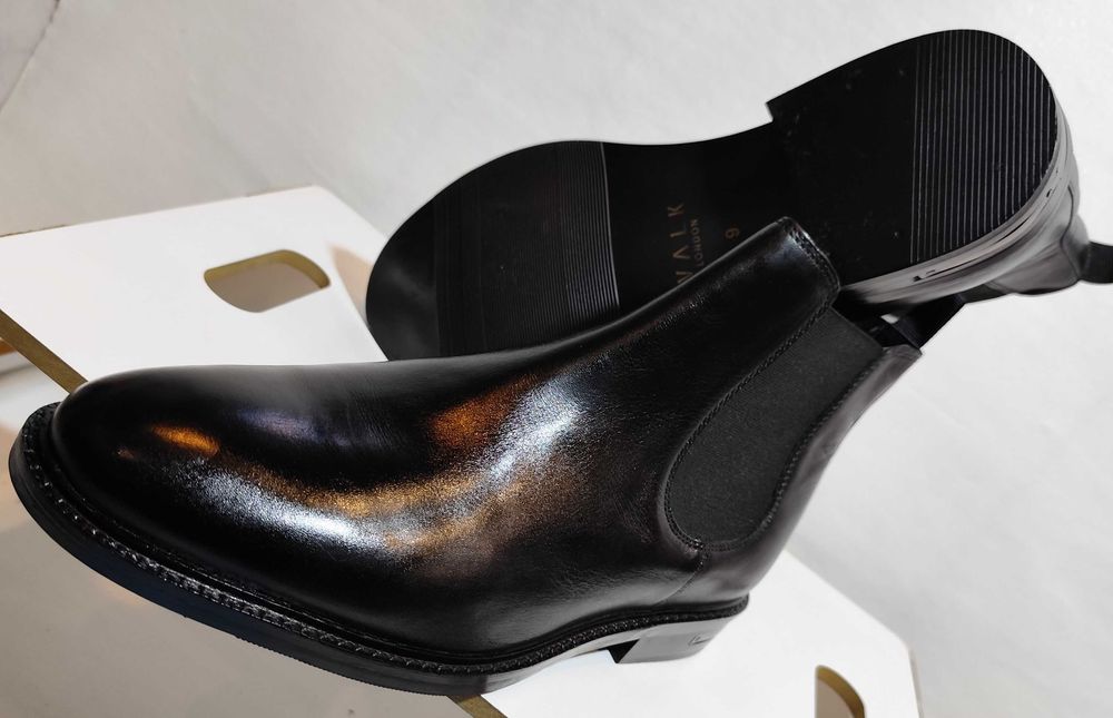 Ghete chelsea 42.5 43 plain toe Walk London NOI piele naturala moale