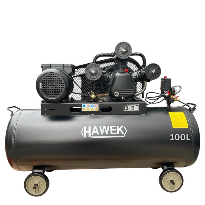 Компресор за въздух HAWEK 100 литра 3 kW, 12.5 bar, 360 л/мин