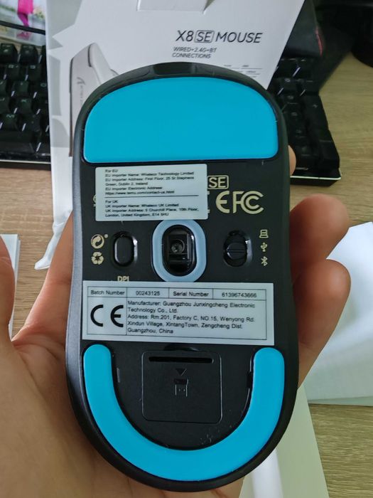 Безжична лека геймърска мишка ATTACK SHARK X8 SE | програмируема USB/BT/2.4GHz | 1k pooling rate | PixArt PAW3311 | 25000 DPI