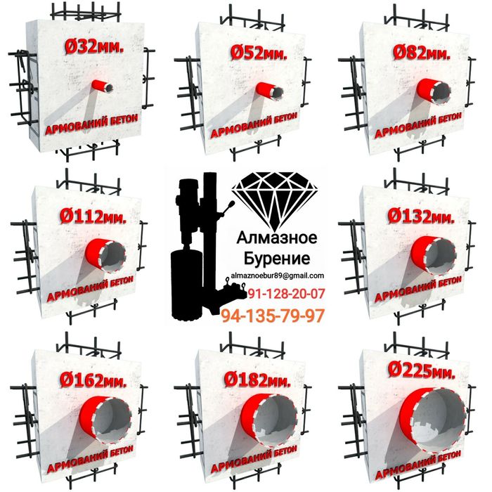 Бетон тешиш хизмати (Алмазное Бурение)