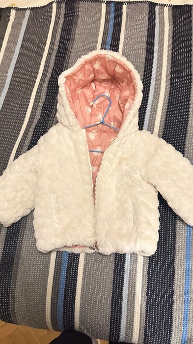 Топло детско яке двулицево