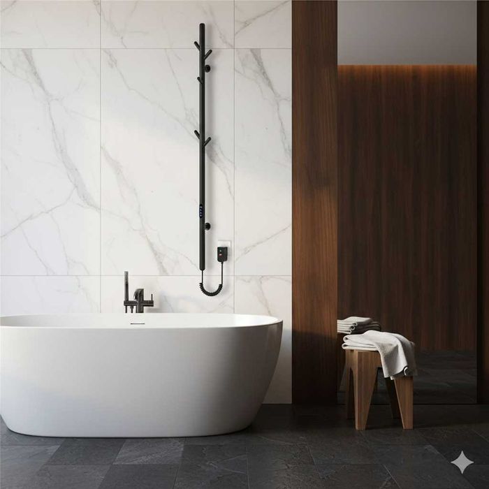 Электрический полотенцесушитель с таймером SR Lux | Хром и Черный