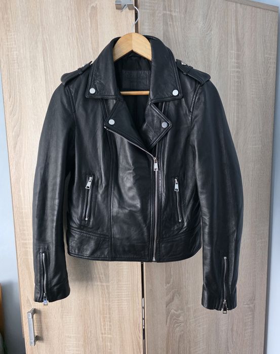Jacheta scurta din piele Reserved neagra 38