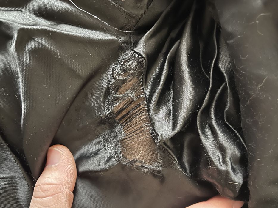 Дълго дамско палто от естествен косъм - L/XL , ретро модел