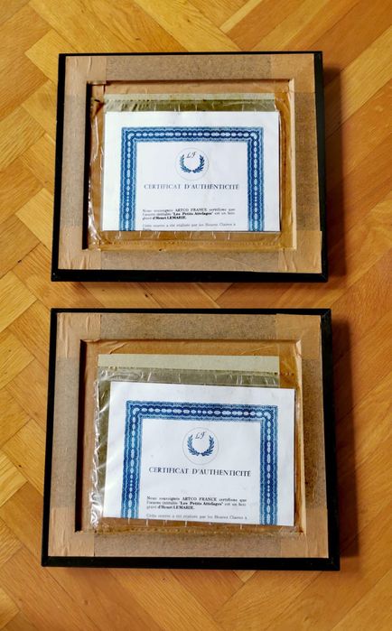 Колекция антикварни картини от дървени гравюри на Henry Lemarte 2бр.