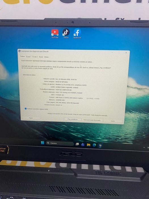Laptop Gaming ASUS TUF A15 FA506NF cu procesor AMD Ryzen 5 -N2-