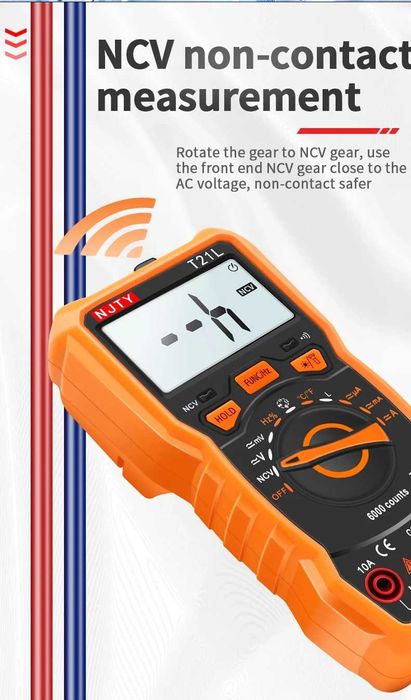 NJTY T21L - Multimetru Digital Profesional LCR, True RMS, NCV, autoscalare - NOU / SIGILAT