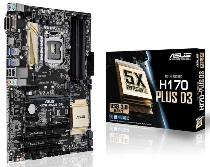 Дъно Дънна платка ASUS H170-PLUS D3 LGA 1151 DDR3 до 32GB