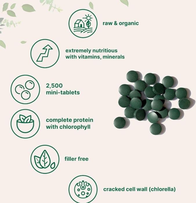 Spirulina Chlorella 50/50 mix,2500 tablet, chlorofresh, хлорелла