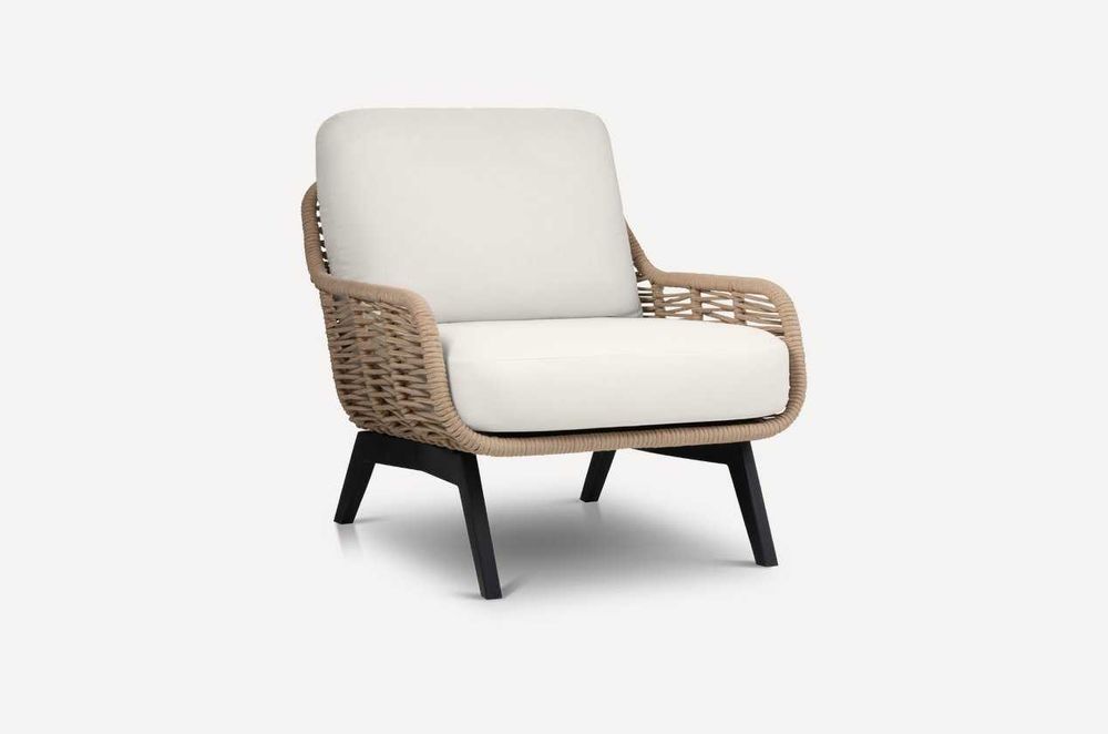 Кресло Рутс бежевая веревка садовая мебель